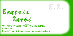 beatrix karpi business card